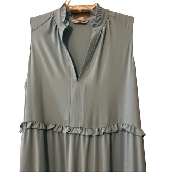 Amanda Uprichard x Revolve Ice Blue Wilma Midi Dress Tiered Ruffles Relaxed XL - Picture 14 of 16